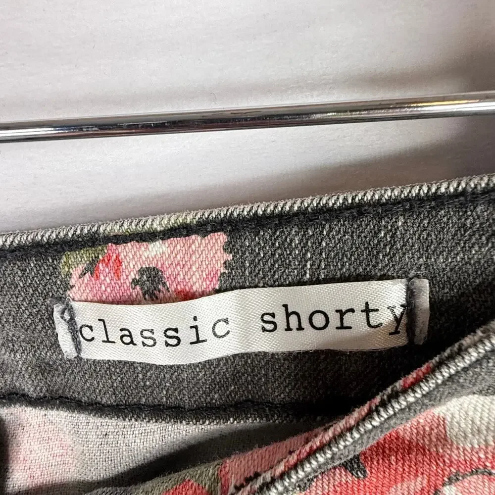 City Streets Classic Shorty Grey Floral Micro Shorts 9